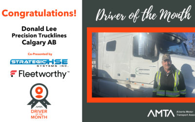 AMTA February 2026 Driver of the Month: Donald Lee Precision Trucklines (Calgary AB)