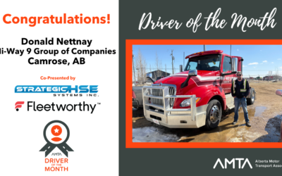 AMTA May 2026 Driver of the Month: Donald Nettnay with Hi-Way 9 Group of Companies (Camrose, AB)